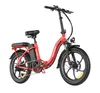 A red electric bicycle is shown against a white background. Produktbild-Vorschau