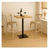 SIGNATURE - Chaise de bar en bois massif et cannage L50 cm Voir les images du produit 2