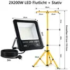 ACXIN LED Baustrahler 2*200W Warmweiß mit Stativ IP66 Produktbild-Vorschau 2