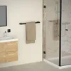 A modern bathroom with a vanity, sink, mirror, and a shower stall. Produktbild-Vorschau
