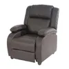 A brown leather recliner chair is shown against a white background. Produktbild-Vorschau