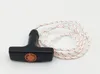 A black starter handle with a white and red cord on a white background. Voir les images du produit
