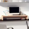 A monitor stand on a desk with a computer and lamp. Náhľad obrázku produktu