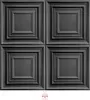 A close-up of four dark gray 3D wall panels with a repeating square pattern. Náhled obrázku produktu