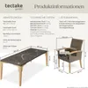 Product dimensions and technical specifications for a rattan table and chairs set. Náhled obrázku produktu