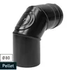 Pelletbogen 90° Ø80 mm mit Tür schwarz matt Produktbild-Vorschau 3