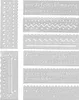 A collection of stencils with alphabet letters, numbers, and decorative patterns. Náhled obrázku produktu