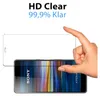A hand is holding a screen protector over a smartphone. Produktbild-Vorschau