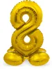 Stehender Folienballon Zahlen 28"/72cm | Gold Zahl: 8 Produktbild-Vorschau 1