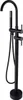 A black freestanding bathtub faucet with a handheld showerhead. Produktbild-Vorschau