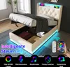 A bed with storage and LED lighting, showcasing its features. Náhled obrázku produktu