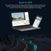 A laptop and smartphone displaying GPS and driving data, with a road and GPS markers in the background. Produktbild-Vorschau