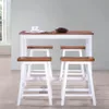 vidaXL Bartisch  und Hocker Set 5 tlg. Massivholz - Bar-Set Produktbild-Vorschau 4