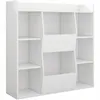 A white, open shelving unit with multiple compartments. Podgląd zdjęcia produktu