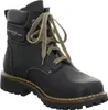 A black leather boot with brown laces is shown against a white background. Voir les images du produit
