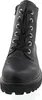 A close-up, front-facing view of a black lace-up boot with a thick sole. Anteprima dell’immagine prodotto