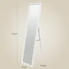 A full-length white mirror on a stand, with dimensions indicated. Náhľad obrázku produktu