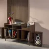 sweeek - XL Vintage Vinylmöbel Holzlook dunkles Holz 130cm Produktbild-Vorschau 4
