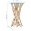 vidaXL Couchtisch mit Glasplatte 35x35x50 cm Massivholz Produktbild-Vorschau 2