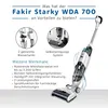 A Fakir Starky WDA 700 wet and dry vacuum cleaner is shown with feature callouts and descriptive text. Produktbild-Vorschau