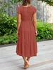 ASKSA Damen Elegant Kleid Maxikleid A-Linie Swing Boho Produktbild-Vorschau 4