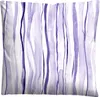 A close-up view of a pillow with a watercolor stripe pattern in shades of purple. Produktbild-Vorschau