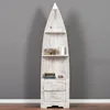 Massivholz Bootsregal / Bücherregal LACI White Wash 195cm Produktbild-Vorschau 4