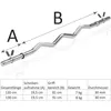 A diagram of a curl bar with dimensions and specifications. Podgląd zdjęcia produktu