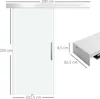 Szklane drzwi przesuwne E7-0015, drzwi pokojowe z uchwytem, Podgląd zdjęcia produktu 6