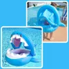 Kinder Schwimmring mit Sonnendach & Sitz Hai – Aufblasbares Produktbild-Vorschau 2