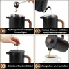 Edelstahl French Press mit Holzgriff – 1L Kaffeedrücker mit Produktbild-Vorschau 4