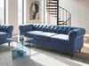 BELIANI 3-Sitzer Sofa Marineblau Samtstoff mit Dicken Produktbild-Vorschau 2