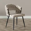 Bronx71 Esszimmerstuhl Braid Chenille beige Produktbild-Vorschau 1