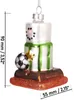A glass Christmas ornament shaped like a snowman with a soccer ball and a star. Podgląd zdjęcia produktu