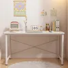 A white computer desk with various items on top, set against a white wall. Anteprima dell’immagine prodotto