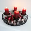 Metall-Adventskranz Ø36cm mit Metallschale Weihnachtsdeko Produktbild-Vorschau 3