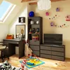 A child's room with a desk, bookshelf, and dresser. Produktbild-Vorschau