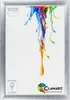 A silver picture frame with colorful paint splashes inside. Produktbild-Vorschau