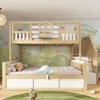 Merax Kinderbett Etagenbett 90/140x200 cm mit Hydraulik Produktbild-Vorschau 2