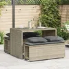 3-tlg. Garten-Essgruppe mit Kissen Hellgrau Poly Rattan Produktbild-Vorschau 2