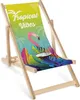 Kinder Liegestuhl klappbar aus Holz mit Tropical-Vibes Produktbild-Vorschau 1