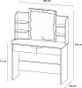 A line drawing of a vanity table with dimensions indicated. Produktbild-Vorschau