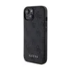A black iPhone case with a textured pattern and the Guess logo embossed on it. Náhled obrázku produktu