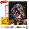 Malvorlage nach Zahlen mit Rahmen – Abstrakter Darth Vader, Produktbild-Vorschau 1