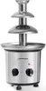 A stainless steel chocolate fountain with three tiers. Podgląd zdjęcia produktu