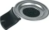 A product shot of a coffee machine portafilter basket with a black handle. Produktbild-Vorschau