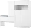 A white shoe cabinet with an integrated bench and cushion. Náhľad obrázku produktu