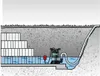 A cross-section diagram showing a submersible pump in a water-filled pit, with stacked blocks and a drainage pipe. Náhľad obrázku produktu
