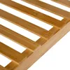 Close-up of a slatted bamboo shelf. Produktbild-Vorschau
