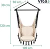 A hanging chair with dimensions indicated by measurement lines and text. Náhľad obrázku produktu